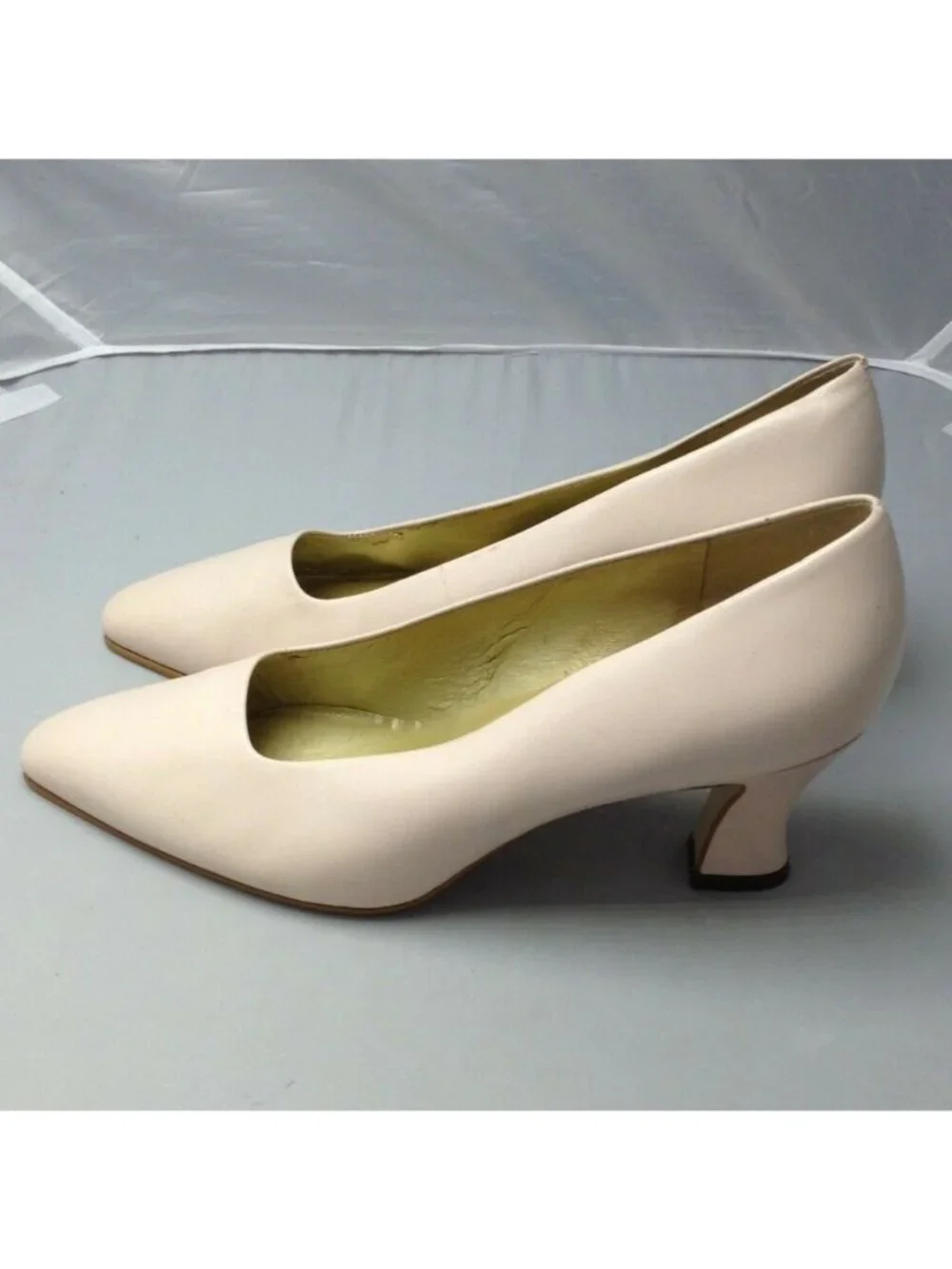 Nine West Womens Soft Powder Pink Leather Heels Pumps Size 9
